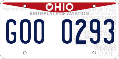 OH license plate GOO0293