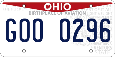 OH license plate GOO0296
