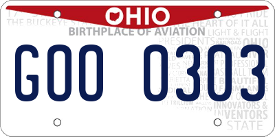 OH license plate GOO0303
