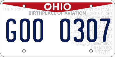 OH license plate GOO0307