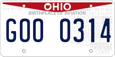 OH license plate GOO0314