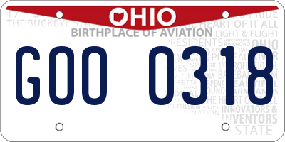 OH license plate GOO0318