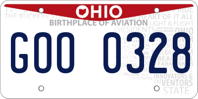 OH license plate GOO0328