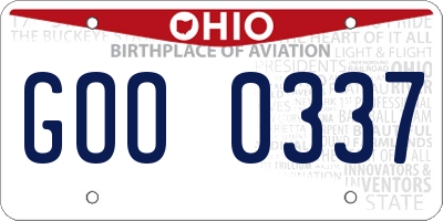 OH license plate GOO0337