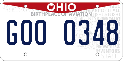 OH license plate GOO0348