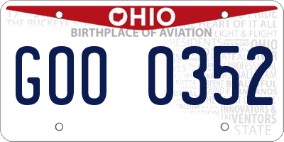 OH license plate GOO0352