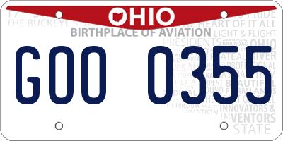 OH license plate GOO0355