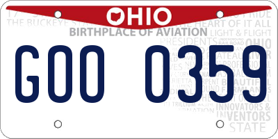 OH license plate GOO0359