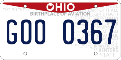 OH license plate GOO0367