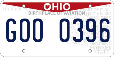 OH license plate GOO0396