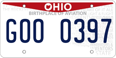 OH license plate GOO0397