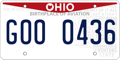 OH license plate GOO0436