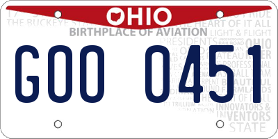 OH license plate GOO0451