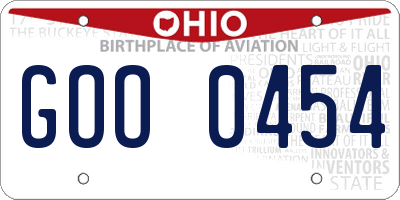 OH license plate GOO0454