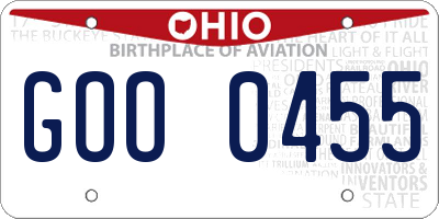 OH license plate GOO0455