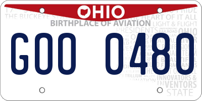 OH license plate GOO0480