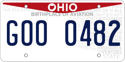 OH license plate GOO0482