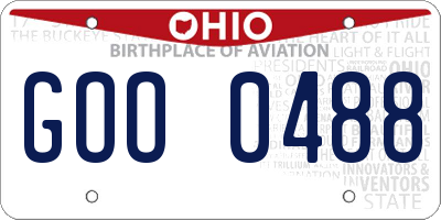OH license plate GOO0488
