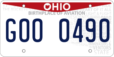 OH license plate GOO0490
