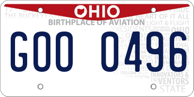 OH license plate GOO0496