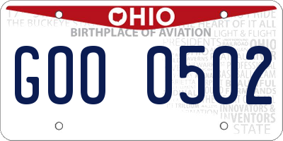 OH license plate GOO0502