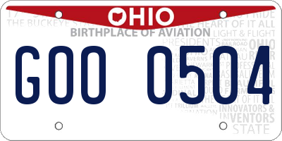 OH license plate GOO0504