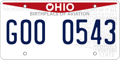 OH license plate GOO0543
