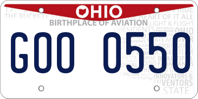 OH license plate GOO0550