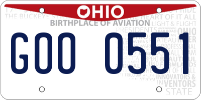 OH license plate GOO0551