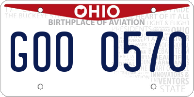 OH license plate GOO0570