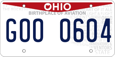 OH license plate GOO0604