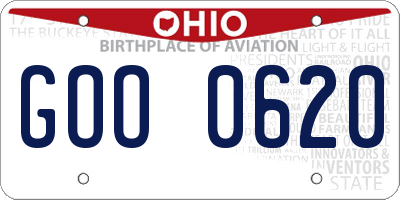OH license plate GOO0620