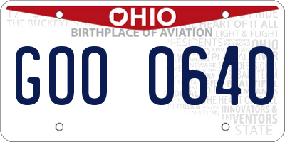 OH license plate GOO0640