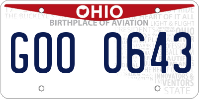 OH license plate GOO0643