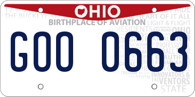 OH license plate GOO0663