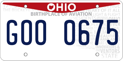 OH license plate GOO0675