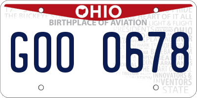 OH license plate GOO0678