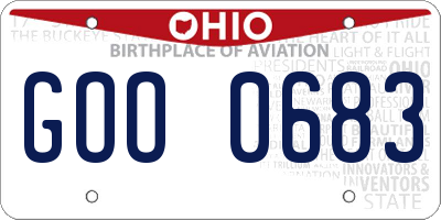 OH license plate GOO0683