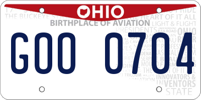OH license plate GOO0704