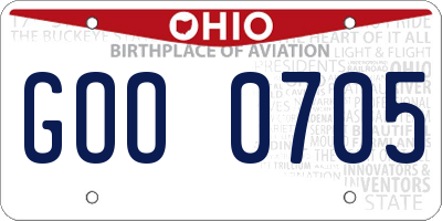 OH license plate GOO0705