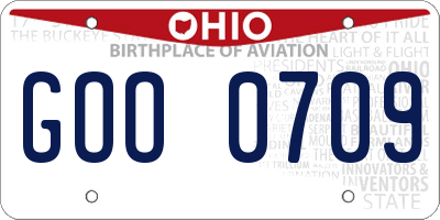 OH license plate GOO0709