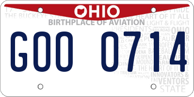 OH license plate GOO0714