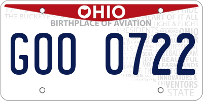 OH license plate GOO0722