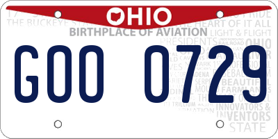 OH license plate GOO0729