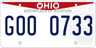 OH license plate GOO0733