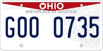 OH license plate GOO0735