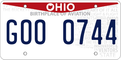 OH license plate GOO0744