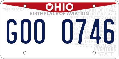 OH license plate GOO0746