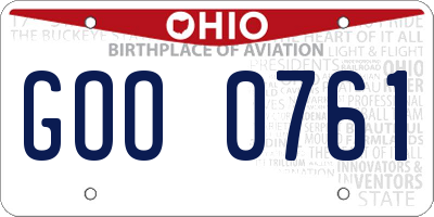 OH license plate GOO0761