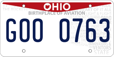 OH license plate GOO0763